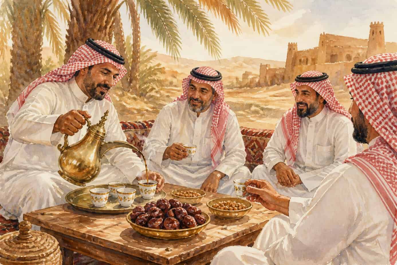 تحضير القهوة السعودية في الدلة